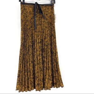 Bar III Snake Print Pleated Flowy Midi Skirt